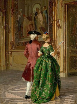 古典的 Painting - マリアーノ・アロンソ・ペレス・ロココをパーティーするカップル